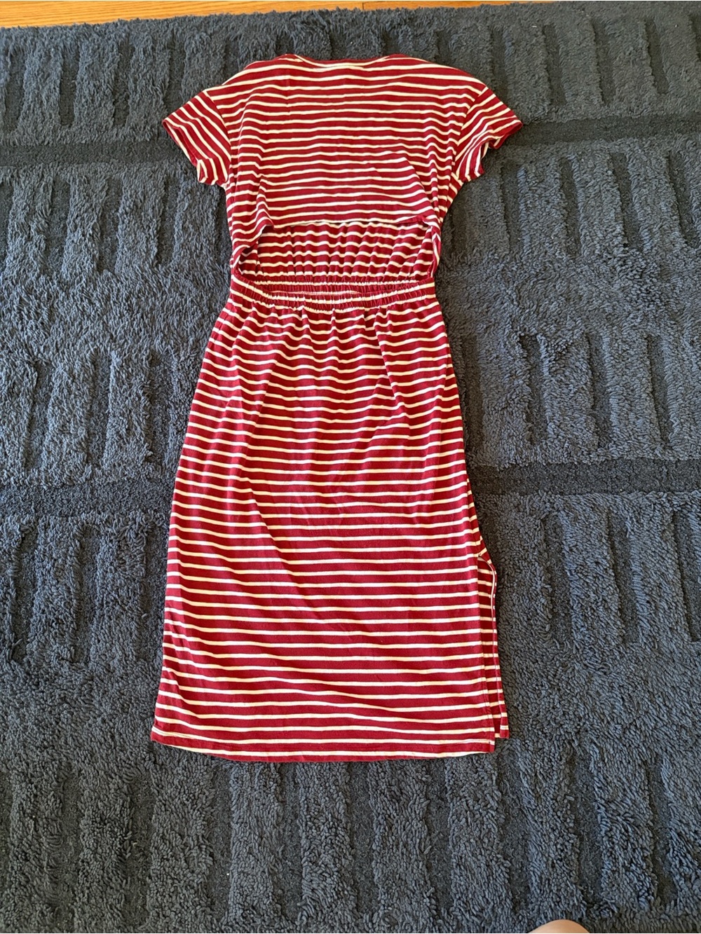 Old Navy Red and White Striped Midi Dress with open back